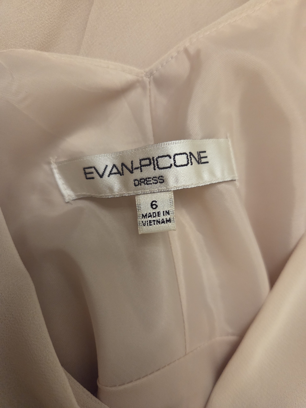 Evan Picone Blush Cream Wrap Satin-Sash Midi Dress - Picture 6 of 6